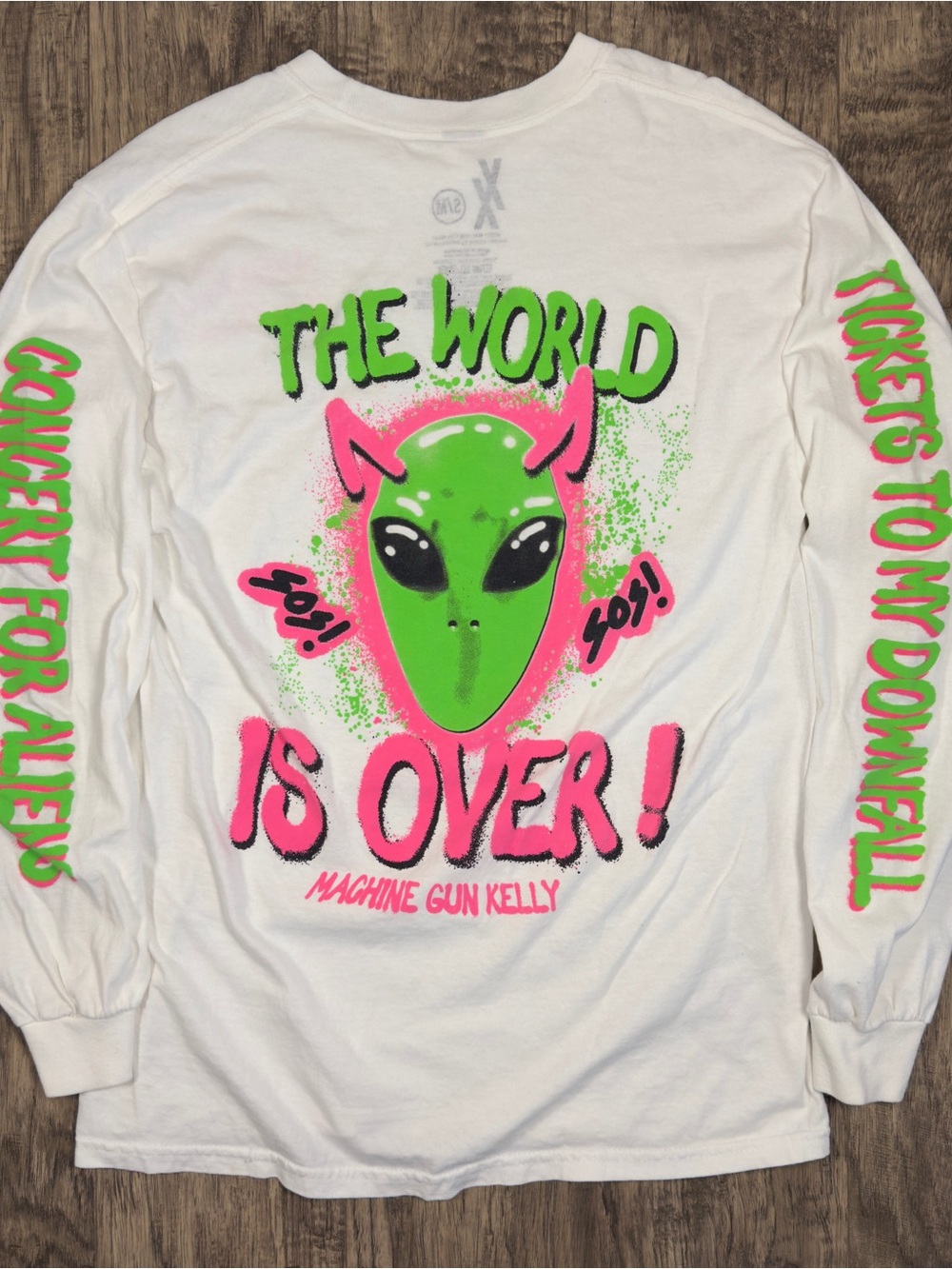MGK Machine Gun Kelly Tickets To My Downfall Concert Tour S/M Shirt Tee Alien